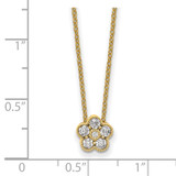 True Origin 14k 1/4 carat Lab Grown Diamond VS DEF 18 inch Floral Pendant Necklace