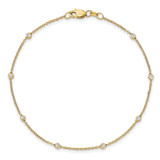 True Origin 14k 1/6 carat Lab Grown Diamond VS+ F+ Seven Station 7 inch Bracelet