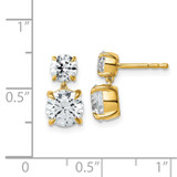 True Origin 14k 2 7/8 carat Lab Grown Diamond VS DEF Post Dangle Earrings