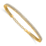 True Origin 14k 2 7/8 carat Lab Grown Diamond VS+ F+ Double Row 7 inch Bracelet with a 1 inch extension