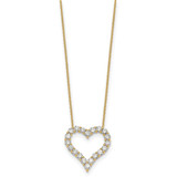 True Origin 14k 2 carat Lab Grown Diamond VS DEF 18 inch Open Heart Pendant Necklace