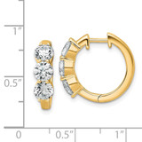 True Origin 14k 3 carat Lab Grown Diamond VS DEF Three Stone Hinged Hoops
