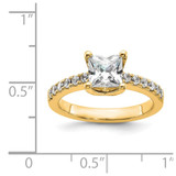 True Origin 14K 3/8 carat Lab Grown Diamond VS  D E F  Semi Mount Princess Engagement Ring - RM-3A0B86CD-7320
