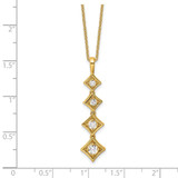 True Origin 14k 3/8 carat Lab Grown Diamond VS DEF 18 inch Four Stone Pendant Necklace