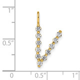 True Origin 14k 3/8 carat Lab Grown Diamond VS DEF Alphabet V Pendant