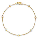 True Origin 14k 3/8 carat Lab Grown Diamond VS+ F+ Seven Station 7 inch Bracelet