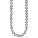 14K 8-9mm Grey Near Round Freshwater Cultured Pearl 20 inch Necklace