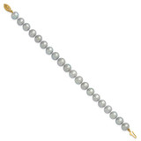 14K 8-9mm Grey Near Round Freshwater Cultured Pearl 7.5 inch Bracelet