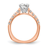 True Origin 14K Rose Gold 1/2 carat Lab Grown Diamond VS  D E F  Semi Mount Peg Set Ring - RM-A1CCDF2B-2781