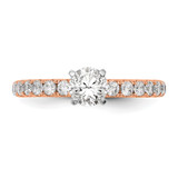 True Origin 14K Rose Gold 1/2 carat Lab Grown Diamond VS  D E F  Semi Mount Peg Set Ring - RM-BF81D139-5017