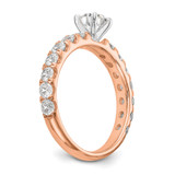 True Origin 14K Rose Gold 1/2 carat Lab Grown Diamond VS  D E F  Semi Mount Peg Set Ring - RM-BF81D139-5017