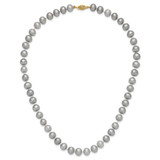 14k 8-9mm Grey Near-Round Freshwater Cultured Pearl 18 inch Necklace