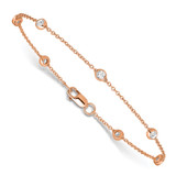 True Origin 14k Rose Gold 1/2 carat Lab Grown Diamond VS+ F+ Eight Station 8 inch Bracelet