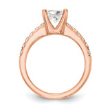 True Origin 14K Rose Gold 1/5 carat Lab Grown Diamond VS  D E F  Semi Mount Princess Engagement Ring