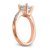 True Origin 14K Rose Gold 1/5 carat Lab Grown Diamond VS  D E F  Semi Mount Princess Engagement Ring