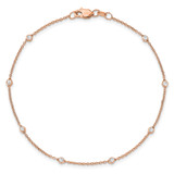 True Origin 14k Rose Gold 1/5 carat Lab Grown Diamond VS+ F+ Nine Station 9 inch Bracelet