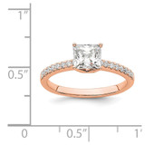 True Origin 14K Rose Gold 1/6 carat Lab Grown Diamond VS  D E F Semi Mount Princess Engagement Ring
