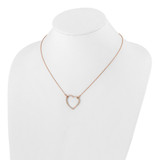 True Origin 14k Rose Gold 3/4 carat Lab Grown Diamond VS DEF 18 inch Open Heart Pendant Necklace