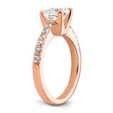True Origin 14K Rose Gold 3/8 carat Lab Grown Diamond VS  D E F  Semi Mount Emerald Engagement Ring - RM-8AFCFFE2-6364