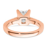 True Origin 14K Rose Gold 3/8 carat Lab Grown Diamond VS  D E F  Semi Mount Princess Engagement Ring - RM-567507DE-1464