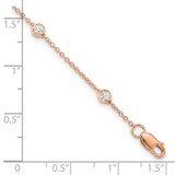 True Origin 14k Rose Gold 3/8 carat Lab Grown Diamond VS+ F+ Seven Station 7 inch Bracelet