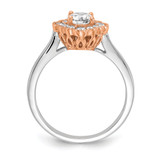 True Origin 14K Two-tone 1/4 carat Lab Grown Diamond VS  D E F  Round Semi Mount Fancy Halo Engagement Ring - RM-5D489BC5-5761