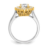True Origin 14K Two-tone 1/4 carat Lab Grown Diamond VS  D E F  Round Semi Mount Fancy Halo Engagement Ring - RM-9720FFA8-8412