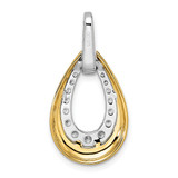 True Origin 14K Two-tone 5/8 carat Lab Grown Diamond VS DEF 18 inch Fancy Teardrop Necklace