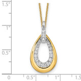 True Origin 14K Two-tone 5/8 carat Lab Grown Diamond VS DEF 18 inch Fancy Teardrop Necklace