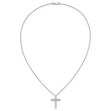 True Origin 14k White Gold 1 1/2 carat Lab Grown Diamond VS DEF 18 inch Cross Pendant Necklace