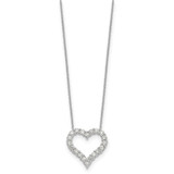 True Origin 14k White Gold 1 1/2 carat Lab Grown Diamond VS DEF 18 inch Open Heart Pendant Necklace