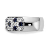 True Origin 14k White Gold 1 1/2 carat Lab Grown Diamond VS DEF and .85 carat Blue Sapphire Fashion Ring