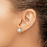 True Origin 14k White Gold 1 1/2 carat Lab Grown Diamond VS DEF Solitaire Post Earrings