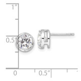 True Origin 14k White Gold 1 1/2 carat Lab Grown Diamond VS DEF Solitaire Post Earrings