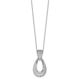 True Origin 14k White Gold 1 1/3 carat Lab Created Diamond VS DEF 18 inch Fancy Teardrop Necklace