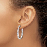 True Origin 14k White Gold 1 1/5 carat Lab Grown Diamond VS DEF Fancy Hoop Earrings