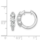 True Origin 14k White Gold 1 7/8 carat Lab Grown Diamond VS DEF Three Stone Hinged Hoops