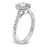 True Origin 14k White Gold 1 carat Lab Grown Diamond VS D E F Complete Fancy Halo Engagement Ring
