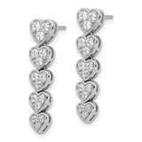 True Origin 14k White Gold 1 carat Lab Grown Diamond VS DEF Heart Dangle Post Earrings