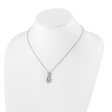 True Origin 14k White Gold 1/2 carat Lab Created Diamond VS DEF 18 inch Fancy Teardrop Necklace