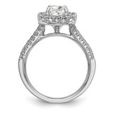 True Origin 14K White Gold 1/2 carat Lab Grown Diamond VS  D E F  Semi Mount Ascher Halo Engagement Ring - RM-CEC70F66-5387