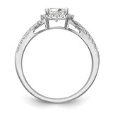 True Origin 14K White Gold 1/2 carat Lab Grown Diamond VS  D E F  Semi Mount Emerald Halo Engagement Ring - RM-1F7BAE9A-9909