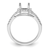 True Origin 14K White Gold 1/2 carat Lab Grown Diamond VS  D E F  Semi Mount Emerald Halo Engagement Ring - RM-9AEC1502-2691