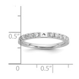 True Origin 14K White Gold 1/2 carat Lab Grown Diamond VS  D E F  Semi Mount Peg Set Ring - RM-4AA142C5-5133
