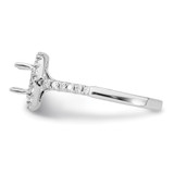 True Origin 14K White Gold 1/2 carat Lab Grown Diamond VS  D E F  Semi Mount Round Halo Engagement Ring - RM-6DA02B1B-9649