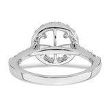 True Origin 14K White Gold 1/2 carat Lab Grown Diamond VS  D E F  Semi Mount Round Halo Engagement Ring - RM-6DA02B1B-9649