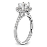 True Origin 14K White Gold 1/2 carat Lab Grown Diamond VS  D E F  Semi Mount Round Halo Engagement Ring - RM-CB25456D-7749