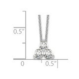 True Origin 14K White Gold 1/2 carat Lab Grown Diamond VS  D E F Three Stone 18 inch Necklace