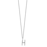 True Origin 14k White Gold 1/2 carat Lab Grown Diamond VS DEF 18 inch Alphabet H Pendant Necklace