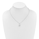 True Origin 14k White Gold 1/2 carat Lab Grown Diamond VS DEF 18 inch Alphabet H Pendant Necklace